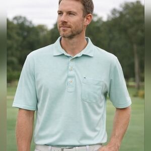 Stitch Golf Blue Polo Shirt with Classic Collar and Short Sleeves